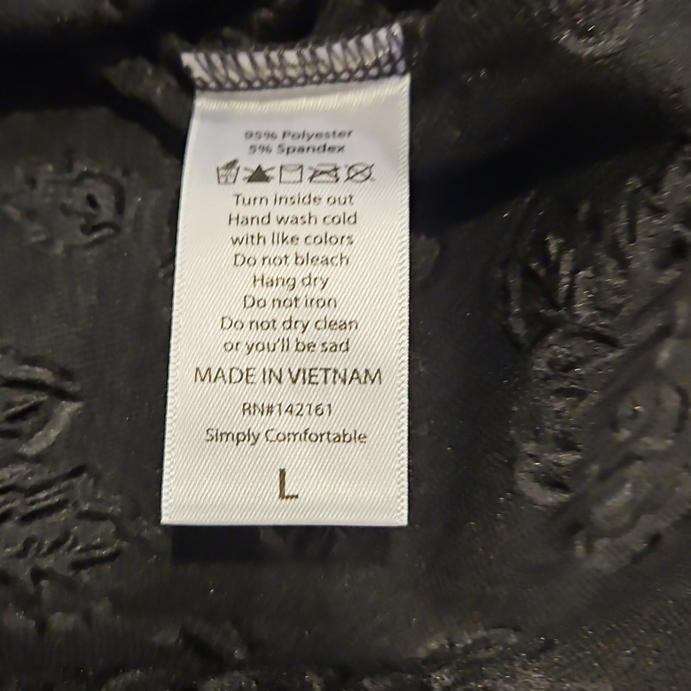 LuLaRoe Cassie Black Floral Pencil Skirt Size Large - Picture 4 of 4
